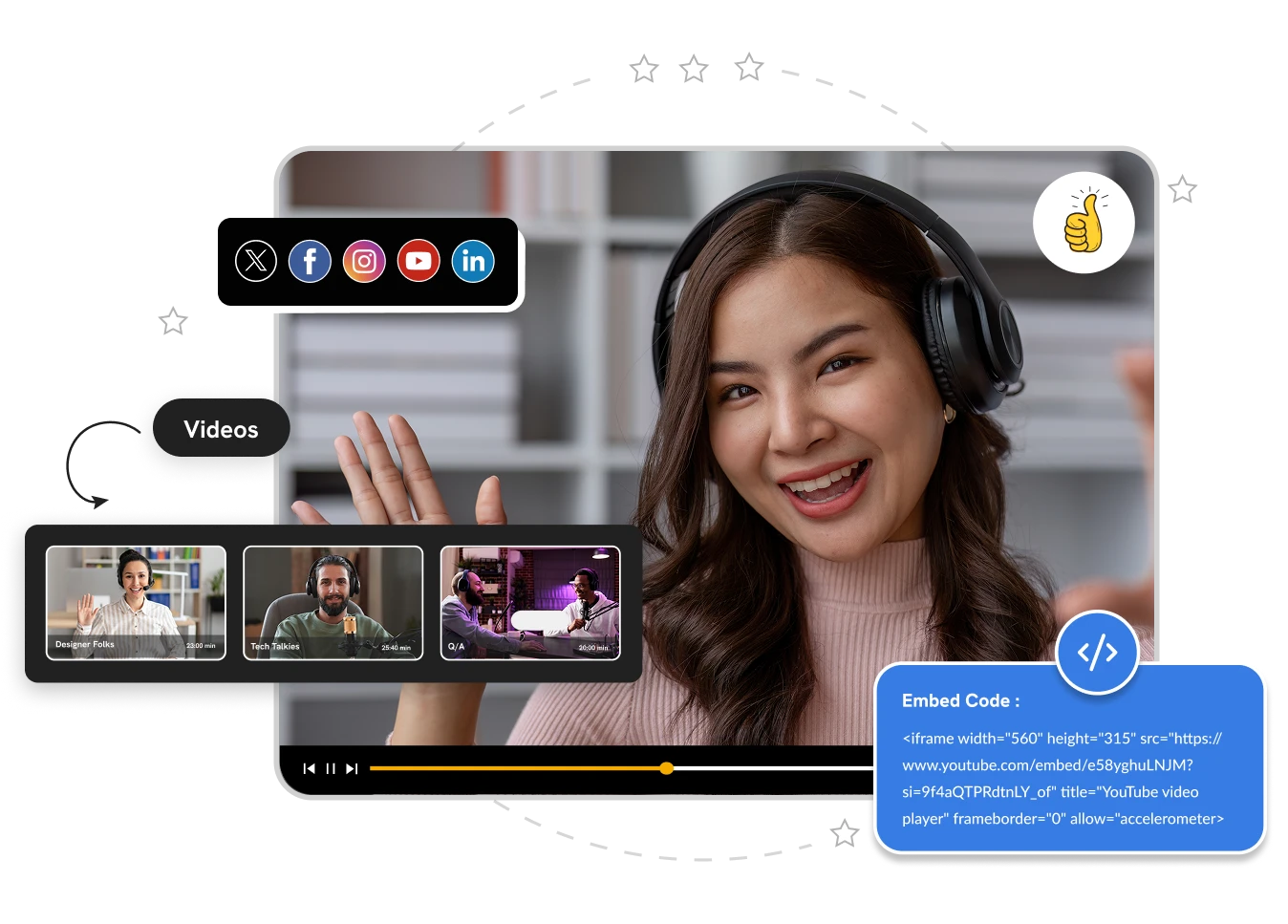 Embed video player online